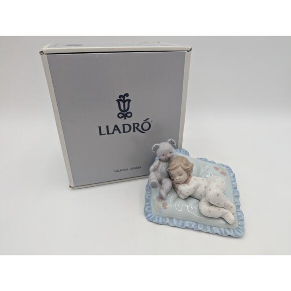 1990 LLADRO Counting Sheep Sleeping Baby Ceramic Figure 6790 in Box - Picture 1 of 7